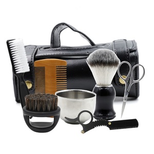 Herramientas <span class=keywords><strong>de</strong></span> limpieza la barba <span class=keywords><strong>de</strong></span> alta calidad <span class=keywords><strong>pelo</strong></span> <span class=keywords><strong>de</strong></span> tejón cepillo Kit <span class=keywords><strong>de</strong></span> afeitado con PU bolso <span class=keywords><strong>de</strong></span> cuero para hombres - Product Image 1