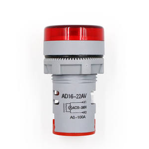 Voltmeter Digital pengukur Amper 22mm, AC50-500V 0-100A voltase LED <span class=keywords><strong>Pilot</strong></span> Light penguji arus Ampermeter <span class=keywords><strong>2</strong></span> in 1 dengan CT - Product Image 3