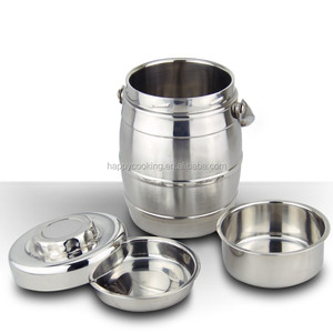 1.6L - 2l - 3l tambour forme en acier inoxydable garder au <span class=keywords><strong>chaud</strong></span> poignée pot / chauffe - plats pot - Product Image 2