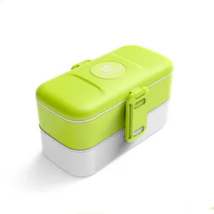 Look Back Lekvrij 2 Layer Tiffin Bento Plastic Lunchbox Voor Kinderen