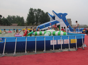 Grande Piscina con Telaio in PVC da 0,9 mm per Parco Acquatico Piscina e <span class=keywords><strong>Scivolo</strong></span> Acquatico - Product Image 3