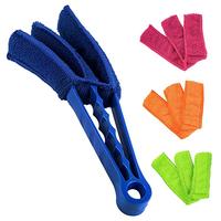 Brosse de nettoyage multifonctionnelle en microfibre à 4 manches pour stores triple lamelles, fenêtres et écrans anti-poussière