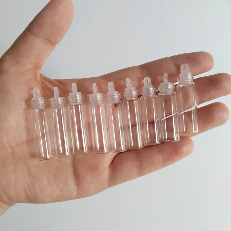 1 Ml/2 Ml Mini Clear 11 Mm Diameter Flessen Lege Wishing Gift Fles Decoratie Ambachten Flesjes Potten Glazen fles Met Plastic Deksel