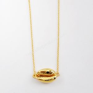 G1622 Ultime Oro Immerso ciprea shell commercio all'ingrosso della collana, oro ciprea shell dei monili per le donne - Product Image 6