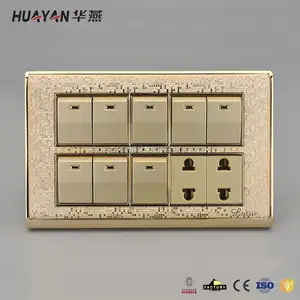 Latest superior quality 6 gang switch +2 socket with different size