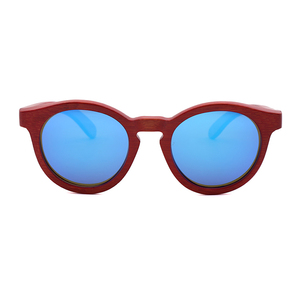 Gafas de Sol Redondas Hechas a Mano 2025, Ecológicas, Retro, con Logotipo Personalizado, Polarizadas, de Bambú, Rojas, <span class=keywords><strong>Babu</strong></span> - Product Image 3