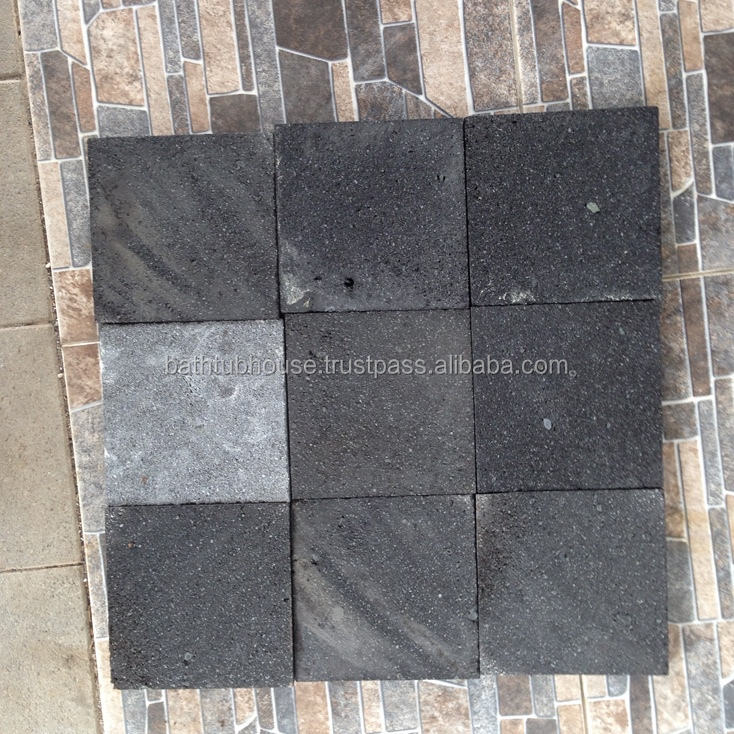 Natural Swimming Pool Tiles Bali Black Lava Stone LS004
