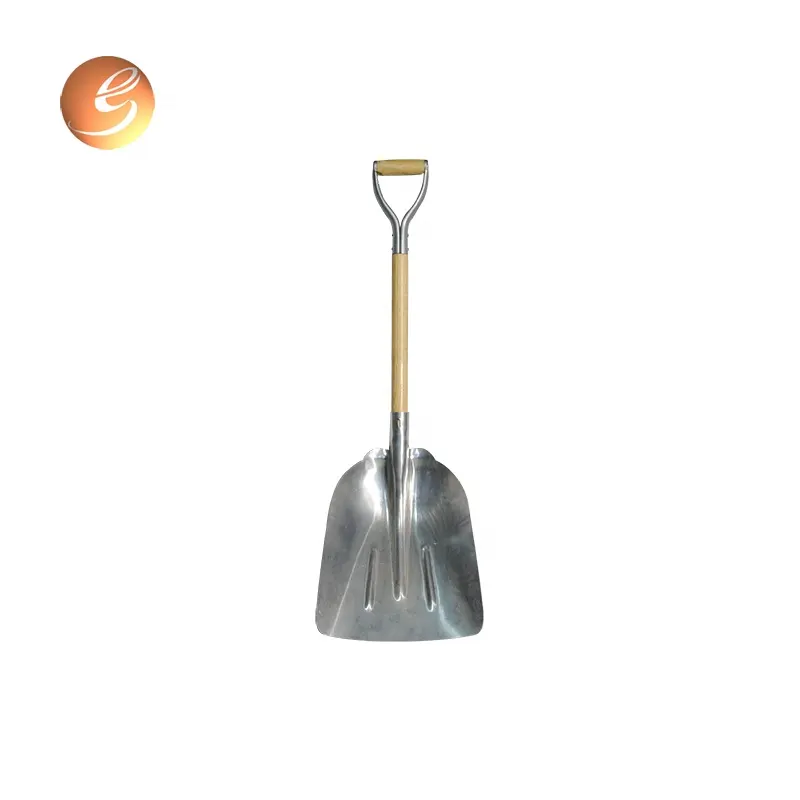 Aluminum ergonomic D-grip grain shovel for scooping