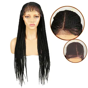 काले महिलाओं के लिए महान सिंथेटिक बाल चोटी Wigs 34 inch गर्मी प्रतिरोधी