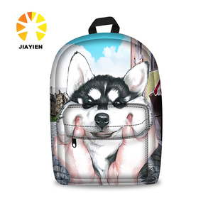 DIY 3D perro impresión OEM personalizada bolsa de la escuela jardín de infantes mochila - Product Image 1
