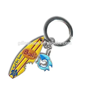 Bali Beach Souvenirs Popular Surf Board Keychains Metal Custom Surfing Keyring