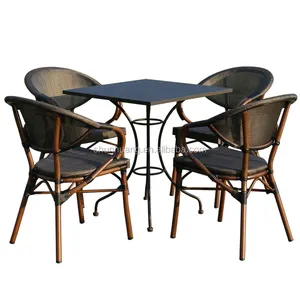 all weather outdoor dining sets bamboo like fabric chair and table