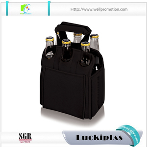 Material de yute de calidad superior térmica bolso más fresco aislado de Lino 6 pack botella de gel puede refrigerador - Product Image 4