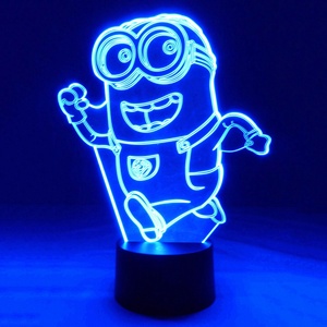 Lampe de nuit pour bébé à 7 couleurs changeantes, ampoule LED, éclairage, <span class=keywords><strong>Minions</strong></span> <span class=keywords><strong>3D</strong></span> <span class=keywords><strong>en</strong></span> acrylique, jouet de chambre à coucher - Product Image 5