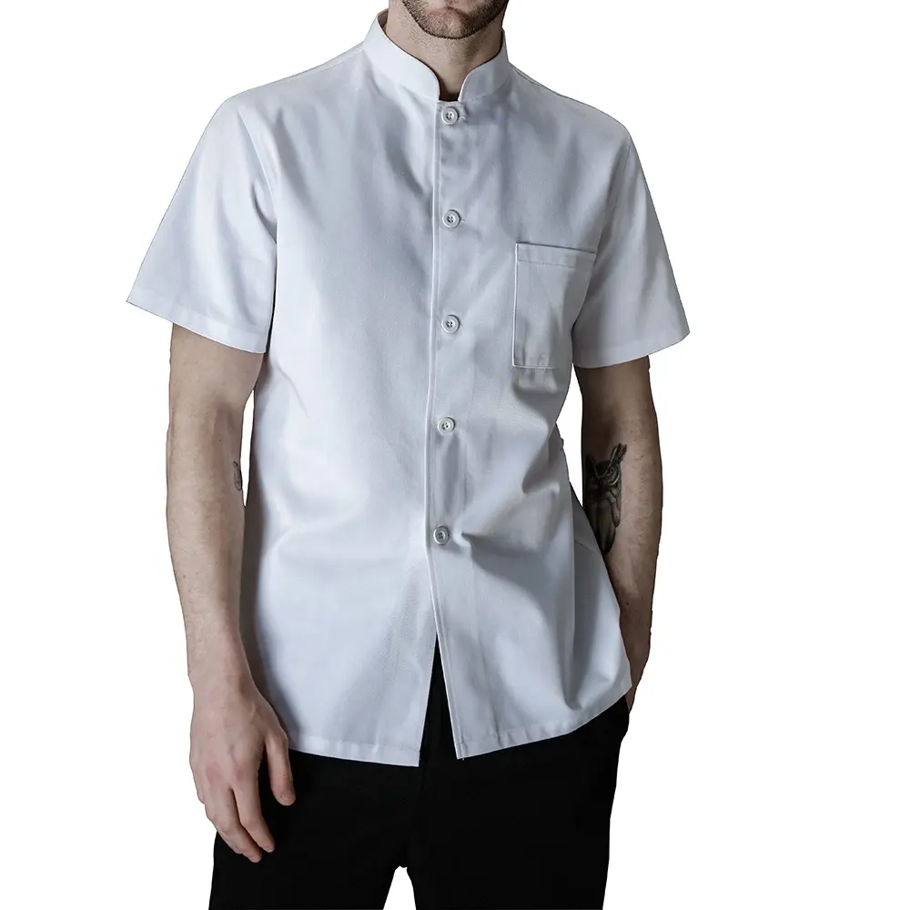 Nuovo design 65% poliestere 35% cotone cuoco cuoco uniforme giacca cuoco ristorante in stile giapponese uniforme