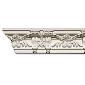 81169 356mm Pop Pu Foam Carved Moisture-Proof Architectural Crown Molding Foam For Home Decor