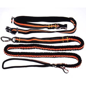 Tali Bungee Tali Anjing Bebas Genggam Reflektif Tali Penuntun Sabuk Pinggang Tali Anjing Carabiner untuk Latihan Lari - Product Image 3