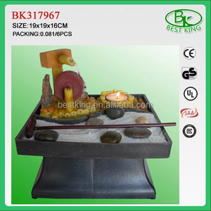 2017 fuente de agua de resina mini jardín zen con bambú y rueda - Product Image 1