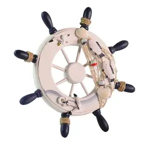 new products Ornamental Home Nautical Wall Marine Decor Wood Pirate Ship Helm Wheel