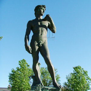Statua in Metallo a Grandezza Naturale di Famoso Personaggio Maschile Nudo, Scultura in Bronzo di David - Product Image 2
