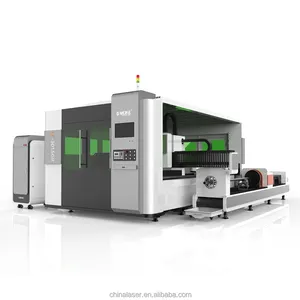 LF3015GR Metal Sheet Fiber Laser Cutting Machine With Safety Cover And Exchange Platform and Rotary