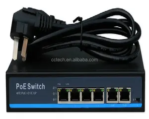 2 uplink6 10 100mbps rj45 65w 90w de alta potencia POE plus 4 Puerto interruptor de poe