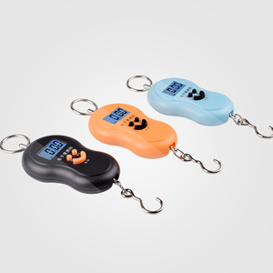 Mini Lente Schaal Veerbalans Draagbare Opknoping Bagage Schaal Gewicht Functie Abs Plastic 2*1.5V Batterij Grote Lcd display Zwart