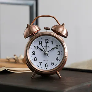 Doppel glocken Wecker Silent Non Ticking Quarz Metall Retro Mini zwei doppelte große Tintenfisch digitale Sonnenaufgang Kinder Spiel Spiegel Smart