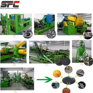 Fully automatic waste tire recycling line crumb rubber grinding machine / waste tire recycle equipment