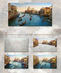 Hecho a mano de <span class=keywords><strong>Venecia</strong></span> Italia paisaje pintura <span class=keywords><strong>al</strong></span> óleo sobre lienzo para la sala de casa hotel moderno arte la pared Decoración - Product Image 2