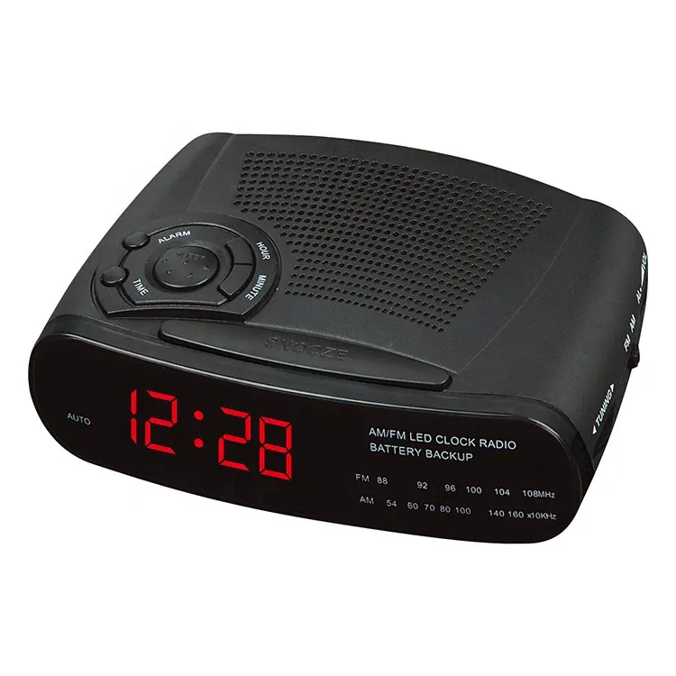 Nieuwigheid Hotelkamer Supply LED Digitale Radio Snooze Wekker 24 Uur Display Tafel AM FM Radio