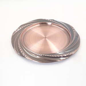 Assiettes de présentation en acier inoxydable or rose pour mariage, vente en gros à prix abordable - Product Image 5