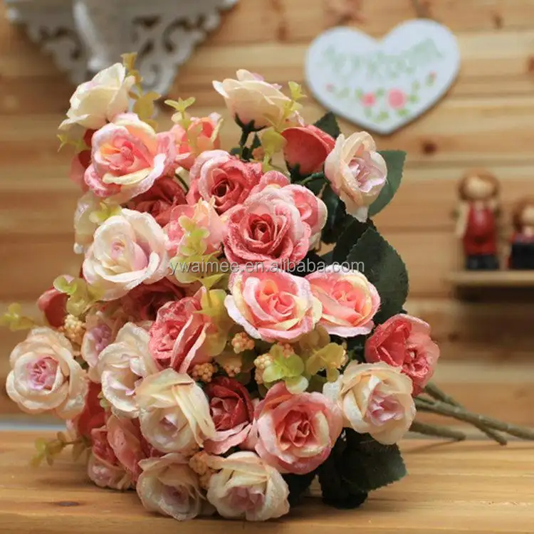 花のバラ、装飾的なエーデルワイス花、人工花 (AM-881344-1)