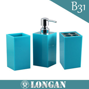 Juego de accesorios de baño(4 unidades) fabricado en crílico ,dispensador ,jabonera,vaso enjuague .vaso <span class=keywords><strong>pra</strong></span> cepillo dental - Product Image 1