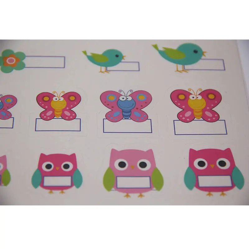 Custom printed waterproof cartoon name stickers for kids