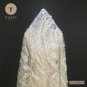 신부용 친환경 스팽글 및 비즈 레이스 패브릭 메쉬 타입 - Product Image 3