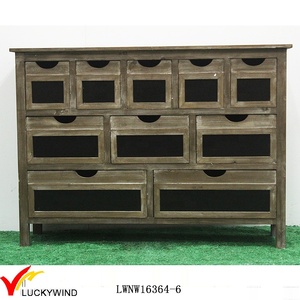 Meuble de rangement rustique en bois massif avec tiroirs et <span class=keywords><strong>tableau</strong></span> noir, fabrication et livraison de meubles pour <span class=keywords><strong>la</strong></span> maison - Product Image 3