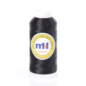 Nhà Máy Trực Tiếp Hilo De Bordar 120D/2 100% Sợi Chỉ Thêu Viscose Nhà Sản Xuất Bán Buôn-Đen