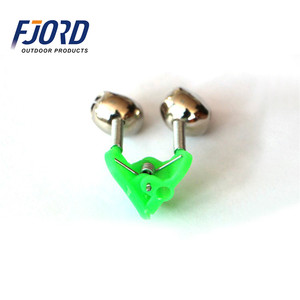 Fiordo esterno doppia canna da pesca con molletta a molla verde campane d'argento-allarme campanello caricato a molla per la pesca - Product Image 3