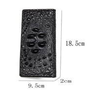 Dompet Kulit Panjang Pria Pola Buaya Tiga Dimensi Terbuka Bahan Poliester Anti RFID Tahan Air Multi-kartu Fashion Kasual
