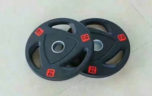 20kg Fitness Accessories 3 Holes Black <strong>Rubber</strong> <strong>Coated</strong> <strong>Weight</strong> <strong>Plate</strong> - Product Image 3