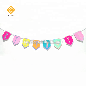 Bannière <span class=keywords><strong>drapeau</strong></span> d'anniversaire pour enfants, fournitures pour fête d'anniversaire, décoration de fête, 2021 - Product Image 1