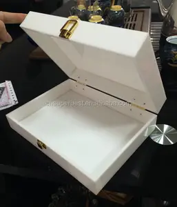 customize white color acrylic box with lock