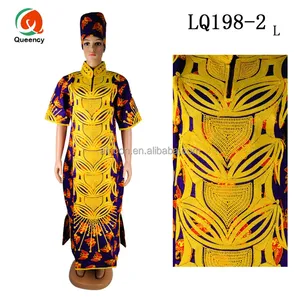 LQ198 Queency多色非洲女性传统Tissu Stoff巴赞似乎已经成为连衣裙搭配围巾