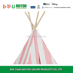 <span class=keywords><strong>Rose</strong></span> <span class=keywords><strong>Et</strong></span> <span class=keywords><strong>Blanc</strong></span> Rayures Haute Qualité <span class=keywords><strong>Tipi</strong></span> Enfants Jeu Tente Maison - Product Image 4