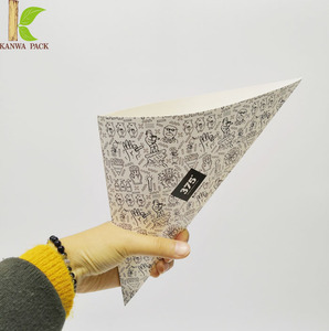 Fantezi biyobozunur yeni stil gıda sınıfı kağıt ambalaj tek kullanımlık kağıt koni patates kızartması kağıt koni - Product Image 5