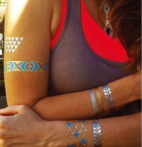 40 تصميماً مختلفاً في المخزون تصاميم وشم مؤقت ذهبي لامع للنساء البالغات ، ملصق وشم سوار ذهبي للفتيات - Product Image 6