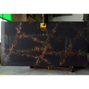 SH8502 High Quality Ice Brown Thin Quartz Stone Big Slab With 6mm-8mm Thickness Brown Sparkl Quartz Stone Countertop