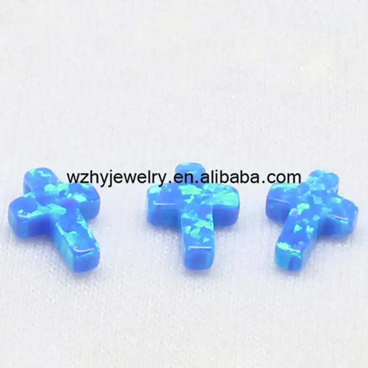 7.5*10mm op05 blu opale sintetico croce per braccialetto opale