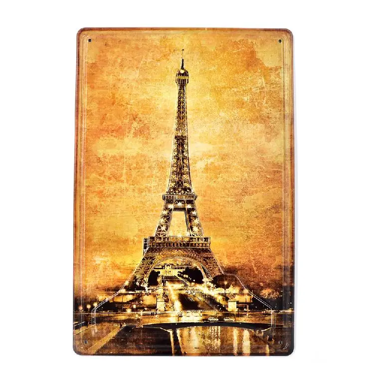 파리 프랑스 3d 양각 레트로 맥주 포스터 벽 장식 바 펍 자동차 금속 주석 징후 홈 금속 기호